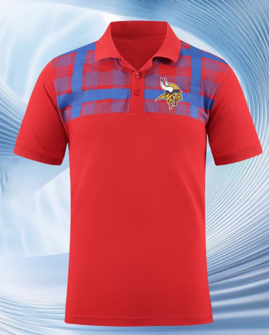 Minnesota Vikings red Men 2025 NFL polo T shirt